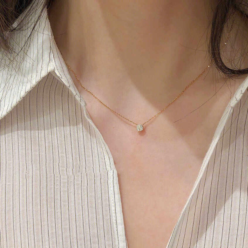 敲精致!不掉色!水钻mini隐形锁骨链镀金项链女高级感小众简约气质