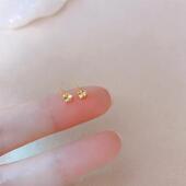 设计感精致小巧花朵耳钉女清新K金迷你百搭耳环2024年新款 潮耳饰