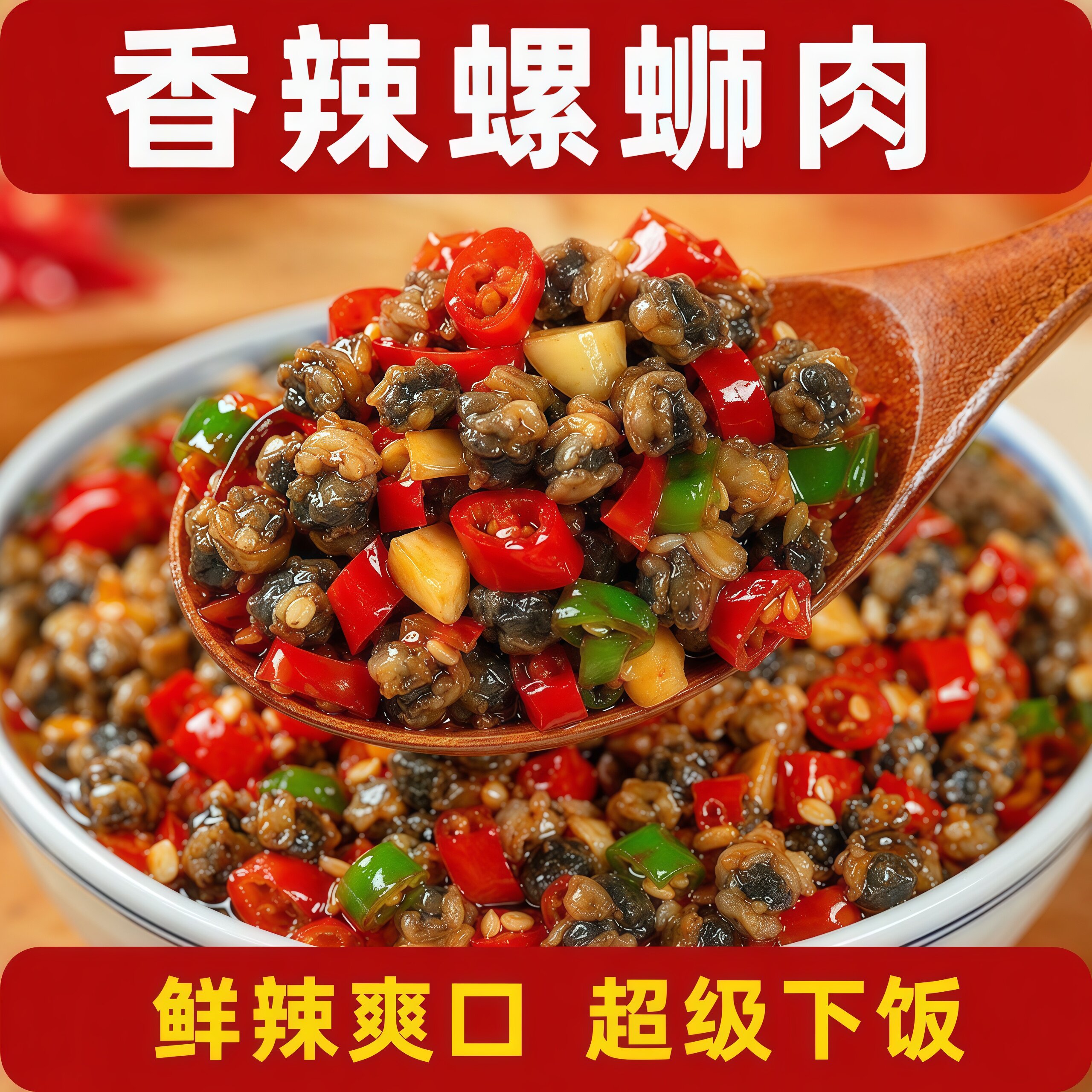 香辣螺丝肉湖南特产下饭菜咸菜螺蛳肉田螺肉辣椒酱下饭神器280克
