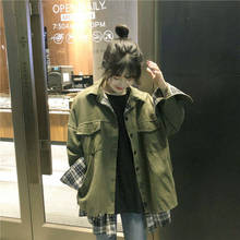 外套女学生韩版 宽松bf中长款 社会棒球服风衣 ins复古原宿秋季 工装