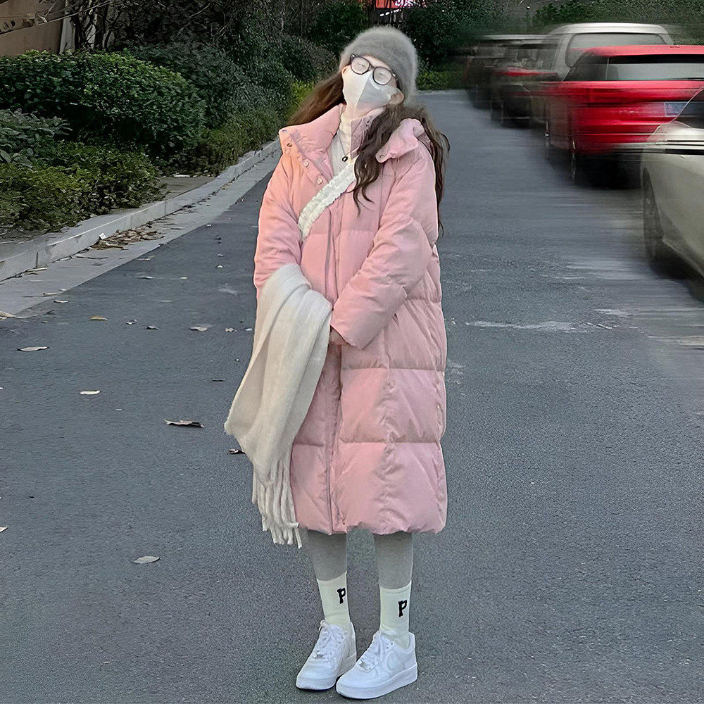 千仞岗宽松慵懒风羽绒服女冬季学院风甜美外套2026新款棉服长款过