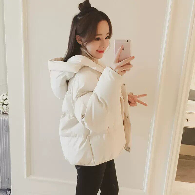 千仞岗冬季女士2-300斤连帽加厚羽绒服小个子学生面包服大码短款