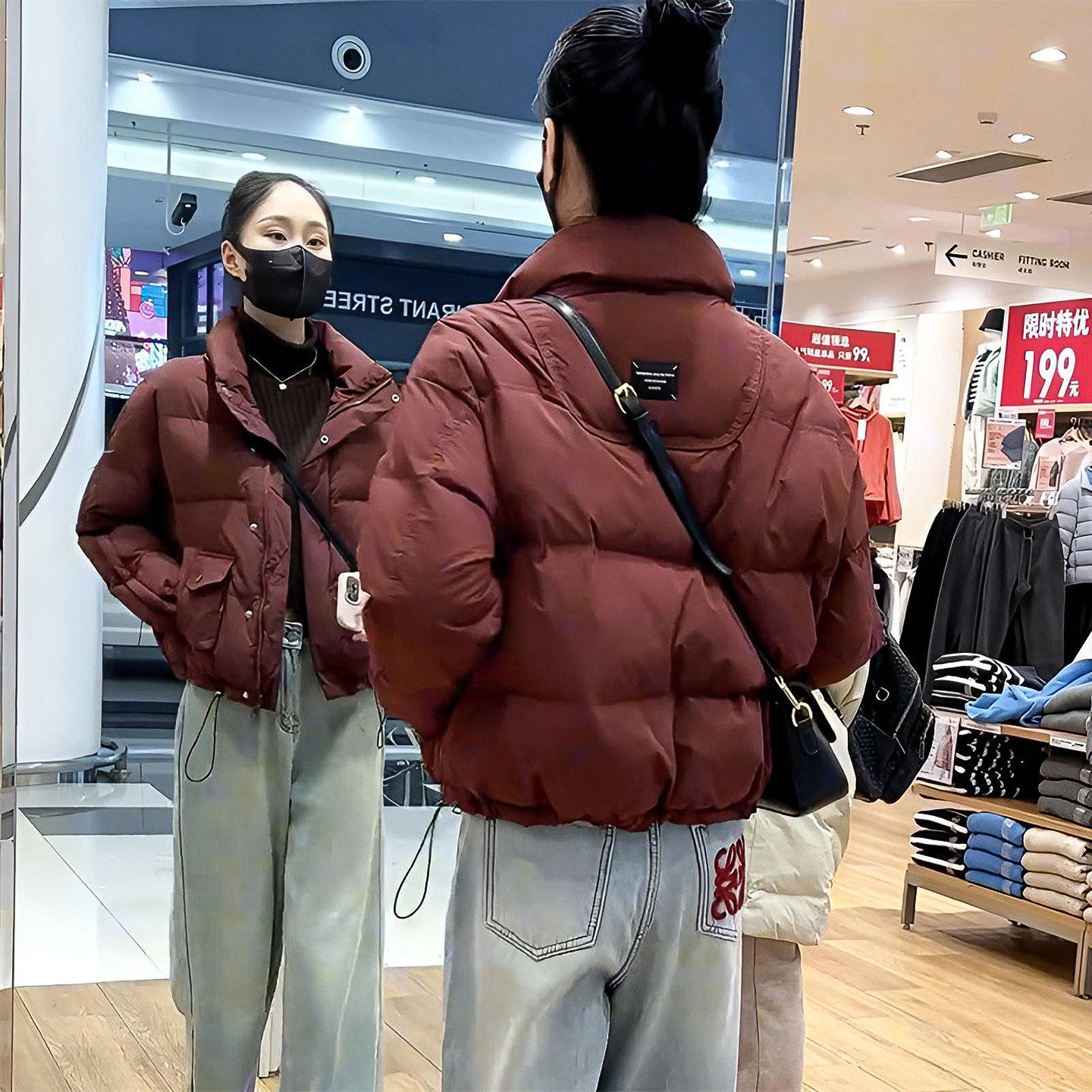 千仞岗短款羽绒服棉衣女2026新款韩版时尚宽松加厚保暖面包服外套