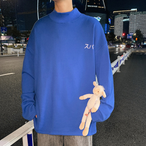 2023秋季男士半高领卫衣潮流宽松夜光秋衣青少年学生上衣WY402P40图片