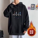 ！秋冬加绒加厚连帽卫衣男百搭保暖外套WY206薄P38加绒P48，男装卫衣，电商B220
