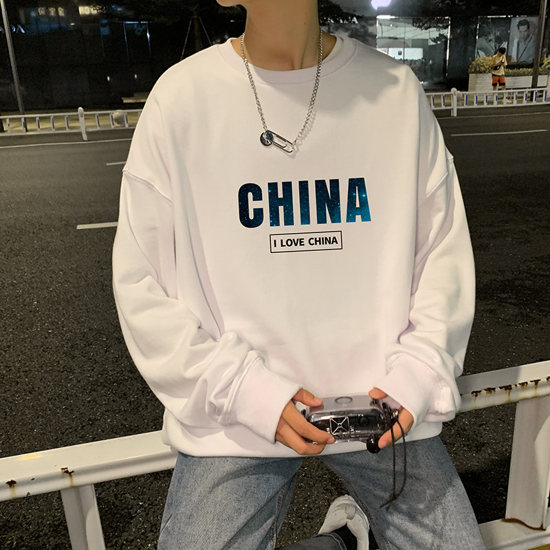 ！春秋季潮流百搭卫衣男潮流圆领上衣打底衫WY109P28加绒P36,男装卫衣,电商B220