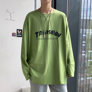 纯棉 百搭款2023秋季新款男士长袖T恤宽松纯棉打底衫 T817P25图片