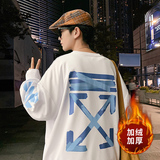 ！秋冬季加绒加厚潮牌卫衣男打底衫百搭上衣WY142P35加绒P45，男装卫衣，电商B220