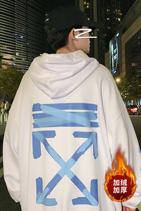 ！冬季加绒加厚潮牌连帽卫衣男港风大码外套WY236P45加绒P55图片