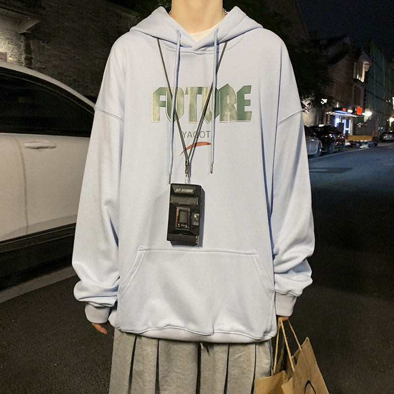 ！点击6%秋季男士连帽卫衣港风宽松大码外套WY201P38控58,男装卫衣,电商B220