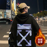 ！冬季加绒加厚潮牌连帽卫衣男港风大码外套WY236P45加绒P55，男装卫衣，电商B220