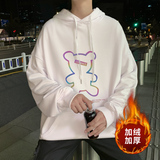 ！秋冬反光加绒加厚连帽卫衣男保暖外套WY203薄P45加绒P55，男装卫衣，电商B220