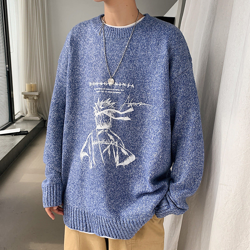 点击5.8%主推款！秋冬季加厚毛衣男宽松港风圆领毛线M211P45控68，男装针织衫/毛衣，电商B220