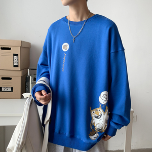 ！秋冬港风日系大码印花圆领卫衣长袖时尚学生衣服WY103P30