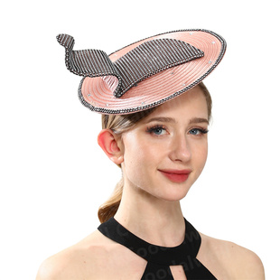 时尚水钻走秀礼帽个人写真帽子头饰演出演讲礼帽fascinator hat