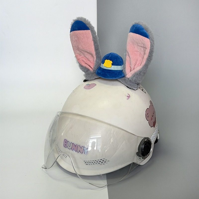 机车头盔装饰猫耳美乐蒂库洛米头盔装饰快拆耳朵性感猫耳配饰贴纸