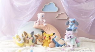 预售 TAKARA TOMY精灵宝可梦 伊布 卡比兽 利欧路 超柔软毛绒公仔