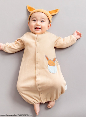 预售 monpoke 精灵宝可梦 母婴系列 伊布 新生儿 2WAY连体衣 包衣