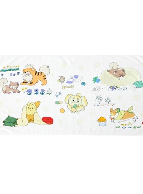 预售 My Little Bestie我的小挚友系列 卡蒂狗 岩狗狗 长方形浴巾