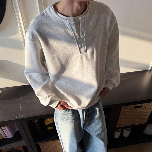 YORAINBOW亨利领假两件套头卫衣慵懒风松弛百搭男女同款卫衣情侣