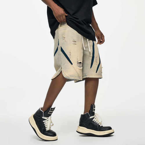 YORAINBOW黄泥色新款牛仔短裤