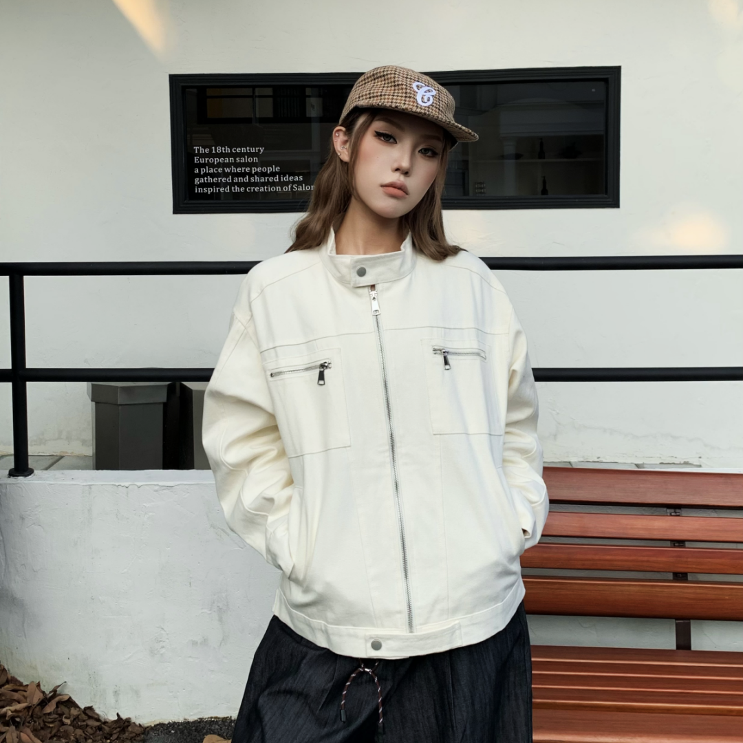 YORAINBOW 秋冬复古美式哈灵顿立领工装夹克春季ins宽松立领外套