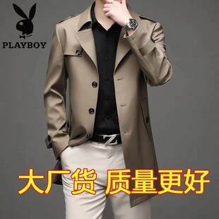 新款中长风衣男帅气潮流时尚休闲加绒商务秋冬季夹克棉服外套男装