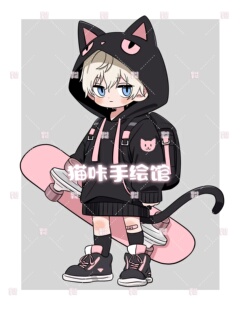 oc卡通漫画Q版头像动漫手绘画虚拟主播定制真人照片画像约稿