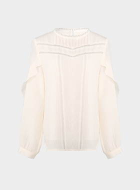 皇冠敦奴旗舰店官方旗舰专柜正品2021秋装新款代购圆领衬衫上衣