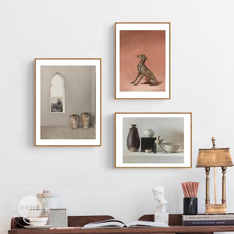 旧时中古风边柜摆画小众复古感餐厅装饰画简约客厅背景墙组合挂画,家居饰品,现代装饰画,淘宝优惠券,粉丝福利购,淘宝优惠卷