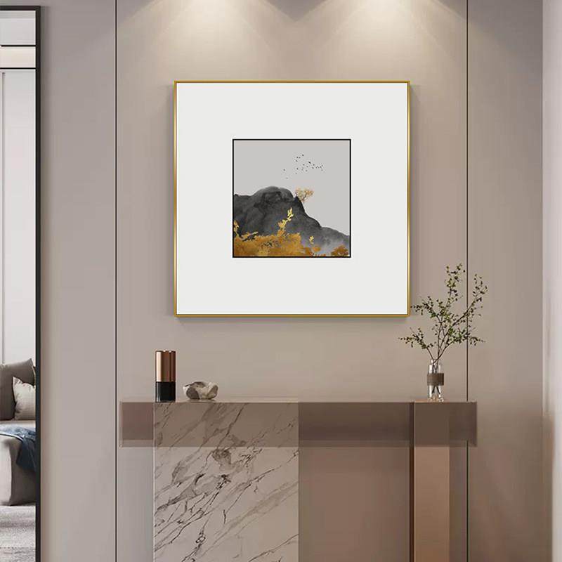 水墨金山新中式入户玄关装饰画正方形卧室壁画客厅沙发背景墙挂画,家居饰品,现代装饰画,淘宝优惠券,粉丝福利购,淘宝优惠卷