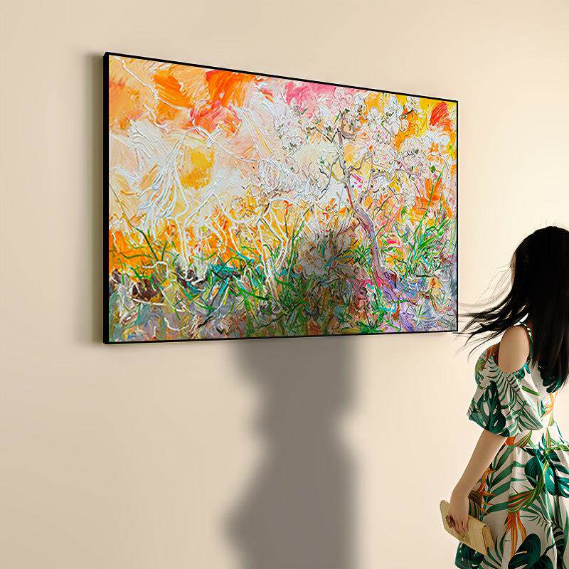 法式奶油风手绘油画北欧小清新小现代装饰画