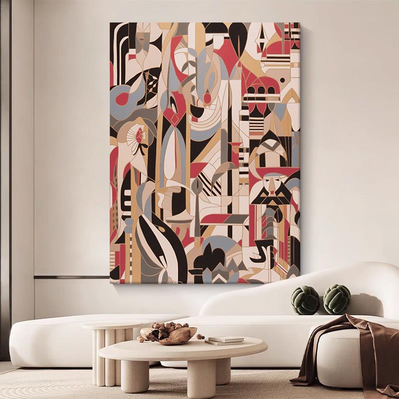 美式波普风手绘油画小众艺术抽象客厅装饰壁画玄关丙烯波洛克挂画