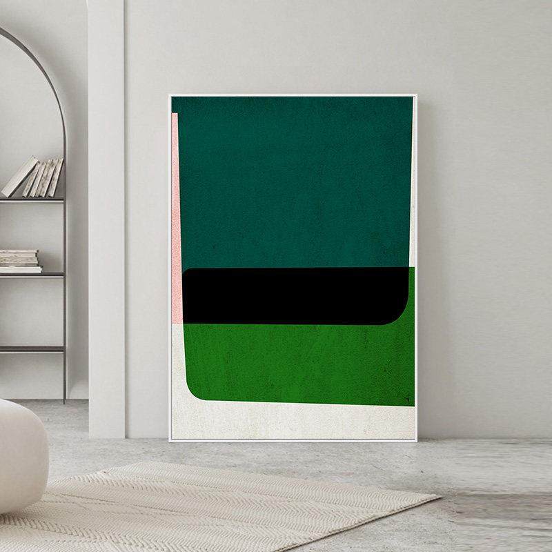 北欧风格楼梯间玄关走廊过道背景大幅挂画绿色几何抽象艺术装饰画,家居饰品,现代装饰画,淘宝优惠券,粉丝福利购,淘宝优惠卷