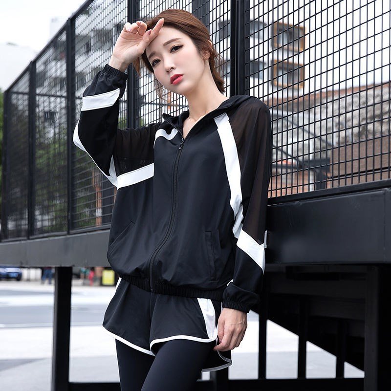 春夏运动套装女韩国新款大码宽松显瘦休闲健身房晨跑步速干瑜伽服