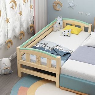 儿童午睡床可折叠小尺寸实木儿童床带护栏男孩女孩婴儿单人床宝宝