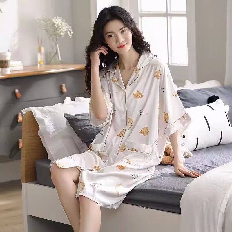 2025新款冰丝睡裙女夏季女士可外穿学生性感真丝绸2023年新款