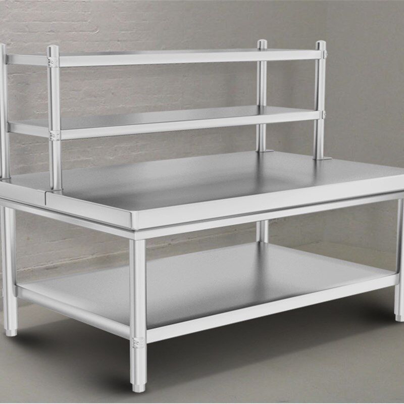 加厚不锈钢工作台双层家用厨房操c作桌子面专用案板打荷台打包定