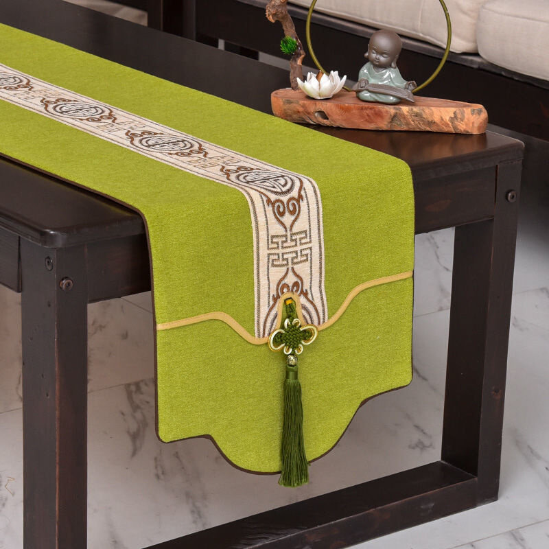 现代简约新中式桌旗禅意古典中国风客厅餐桌茶几玄关电视柜盖布i.