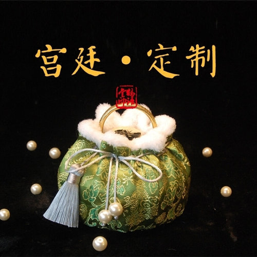 汤婆子布套暖手炉纯棉布套手炉布套宫廷风绸P缎毛绒龙纹款可定制