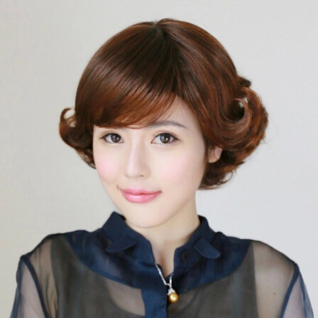 高温丝妈妈假发 中老年短发老年人 外翻翘短卷发 假发女士老太太