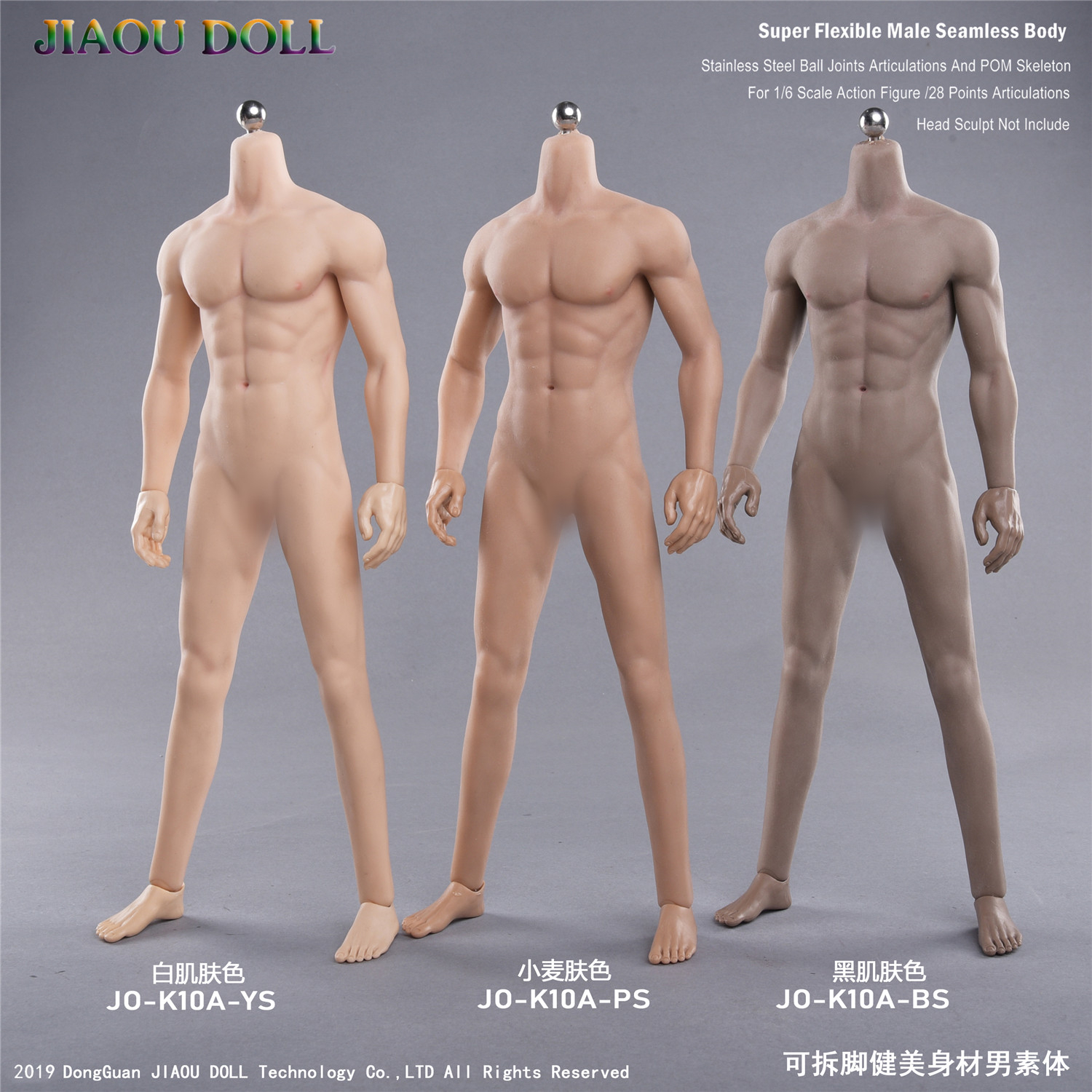 现货岚jiaodoll新款健美男素体绘画人体可动模型男肌肉包胶素体