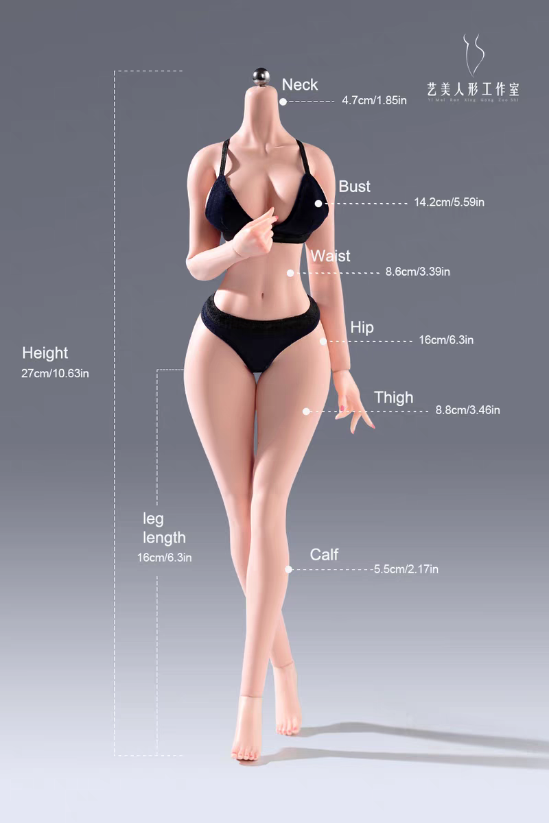 现货 YM艺美系列 YM501 1比6 女兵人钢骨包胶关节可动女素体