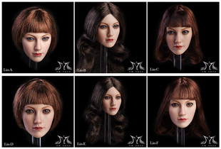 YMtoys 琳Lin 1/6女兵人植发女头雕 适合Phicen等包胶女素体 现货