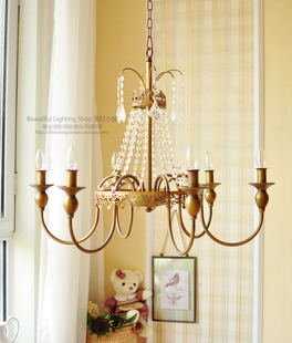 北欧乡村 复古金色吊灯 梦回唐顿 中古风 美式 怀旧 vintage