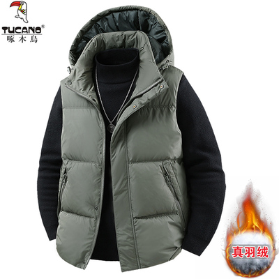 男士羽绒马甲男款冬季2025新款加厚保暖背心坎肩外套大码加肥帅气