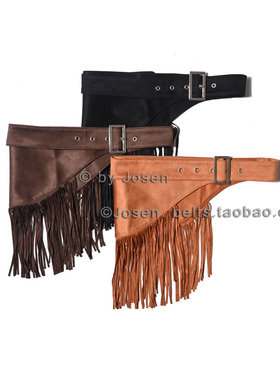 西部牛仔苏流个性腰带双面厚款废土风女配裙子外套裤子时尚宽腰封