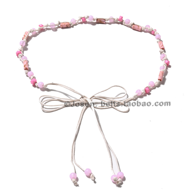 波西米亚少女系带百搭腊绳细腰带