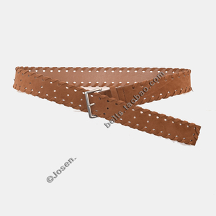 小众高级感麂皮绒女腰带波西米亚复古配外套裙子裤 子编织皮带配饰