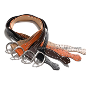 仿皮皮带咖啡 子裙子外套小众个性 2026春复古铆钉男女时尚 腰带配裤